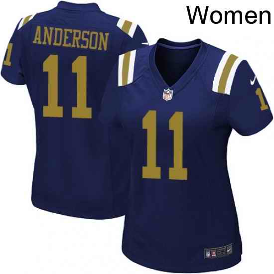 Womens Nike New York Jets 11 Robby Anderson Limited Navy Blue Alternate NFL Jersey